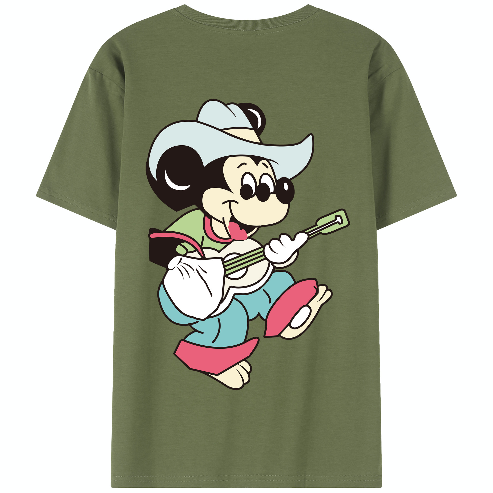 （画像用） ミッキーマウス Mickey Mouse 綿100％半袖Tシャツ（背面プリント）